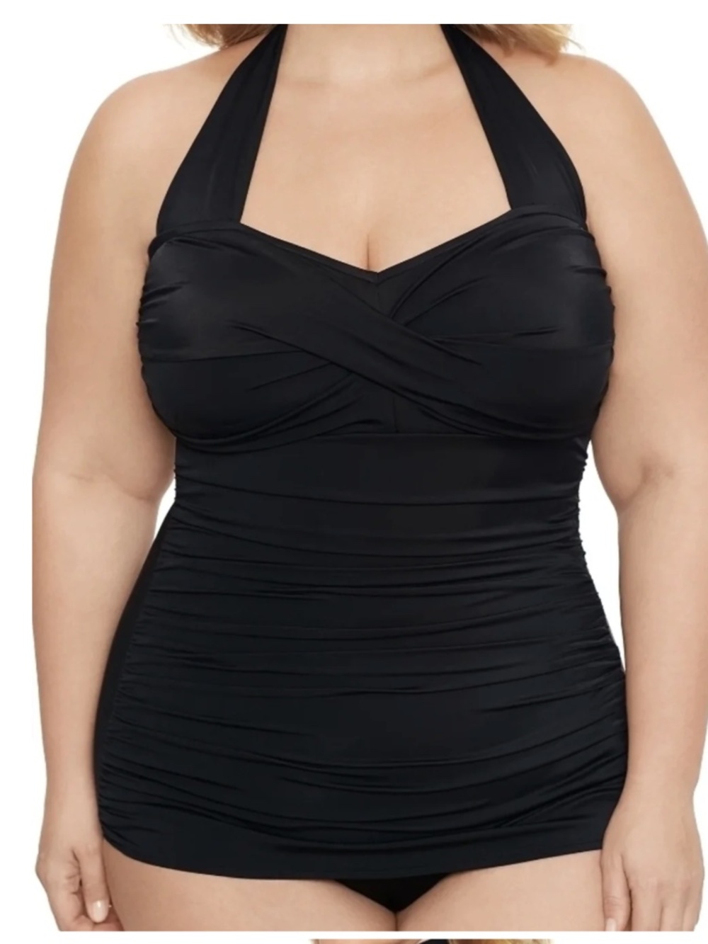 Simply Slim by Catalina  Black One-Piece  Rushed Halter Neck Swimming Suit